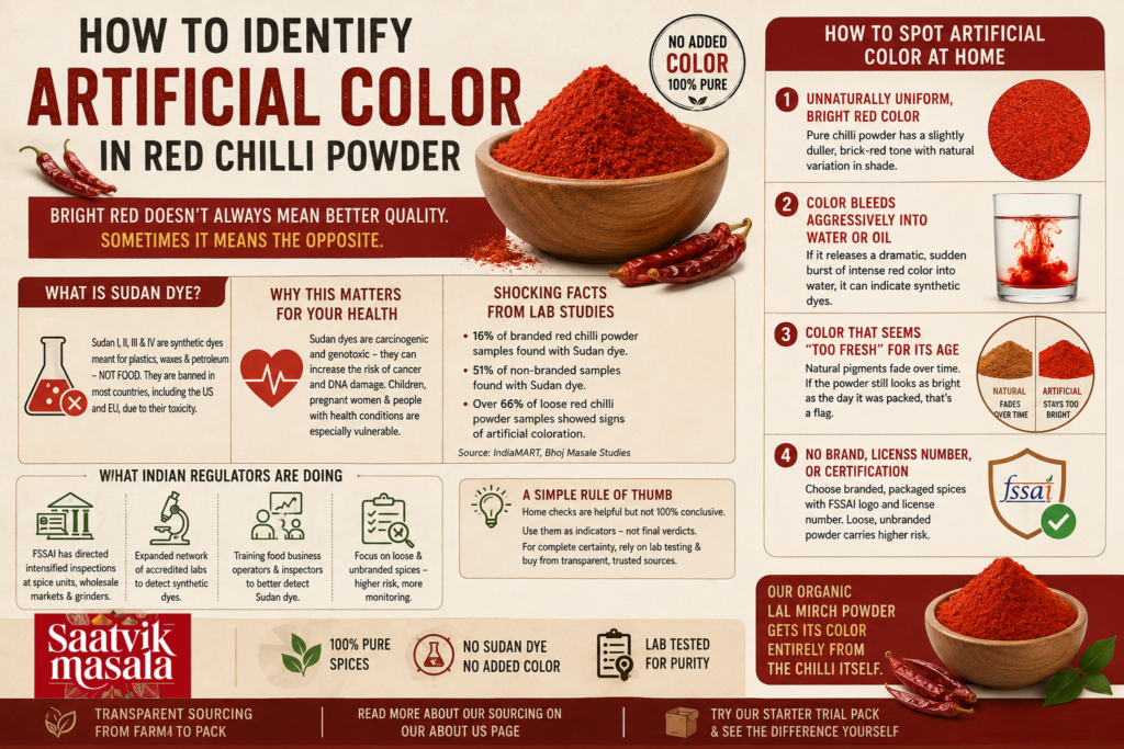 artificial color in red chilli powder